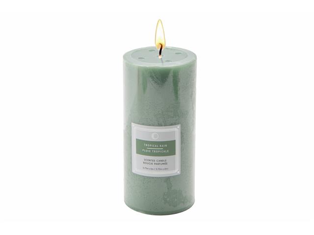 2.75" X 6" SCENTED PILLAR CANDLE (TROPICAL RAIN) (6/DISP)